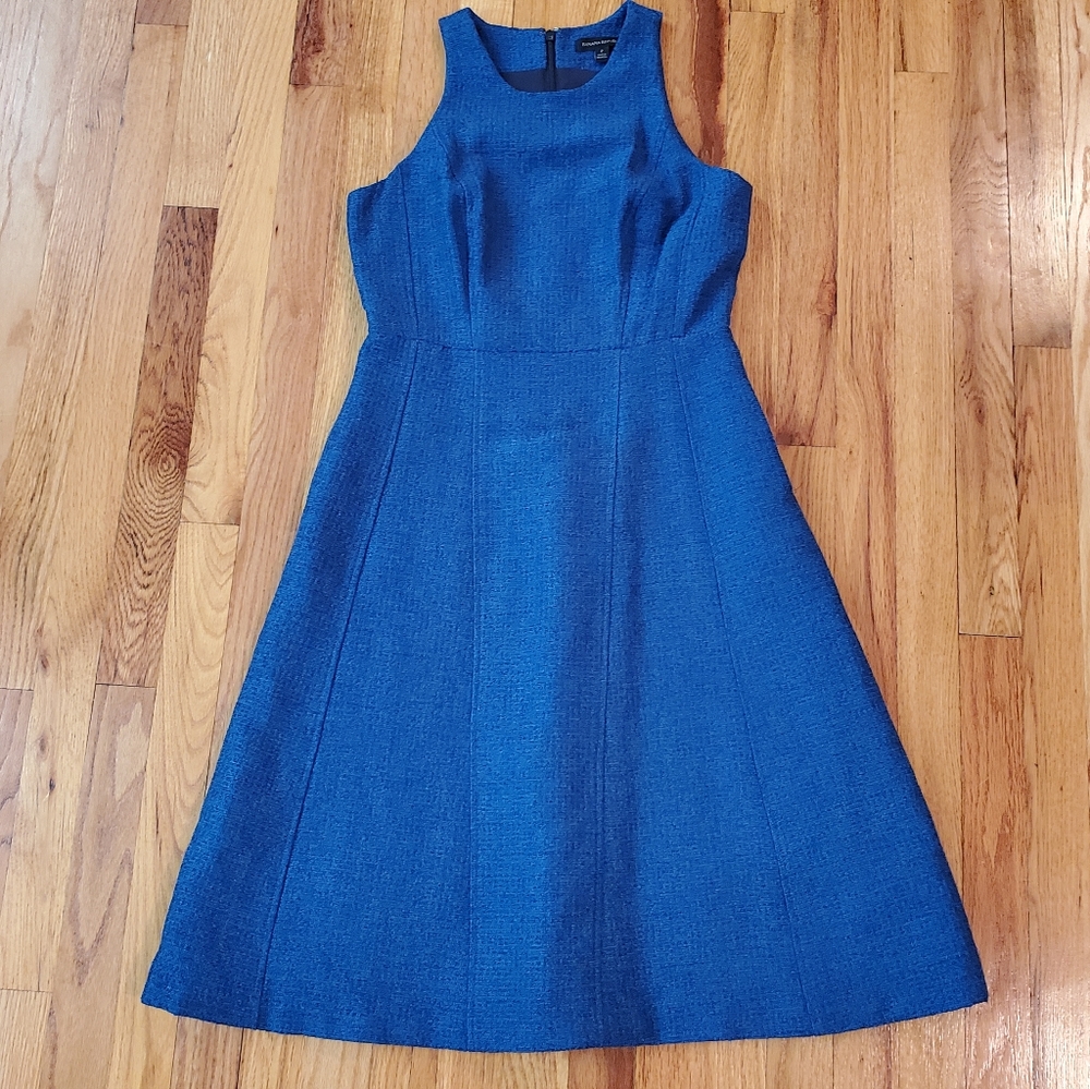Blue tweed dress
